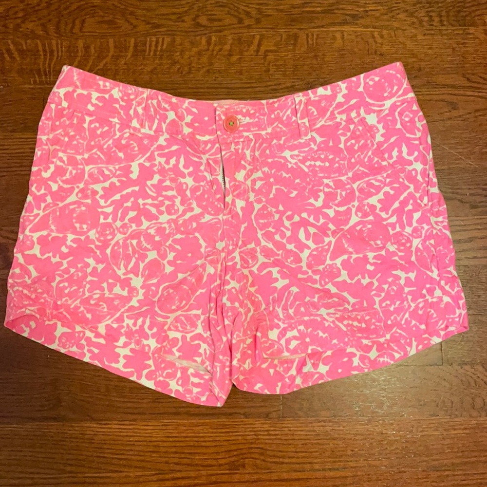 Neon pink Lilly Pulitzer shorts.